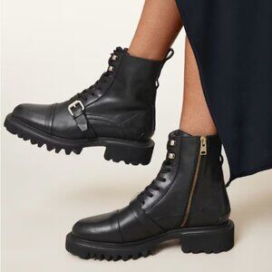 All Saints Tori Black Lace Up Boots Sz 9 Like New